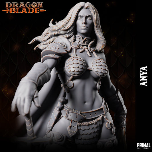 Female Barbarian Anya | Tabletop Scale | TTRPG D&D Miniature | Primal Collectibles