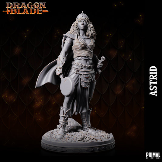 Female Fighter Astrid | Tabletop Scale | TTRPG D&D Miniature | Primal Collectibles