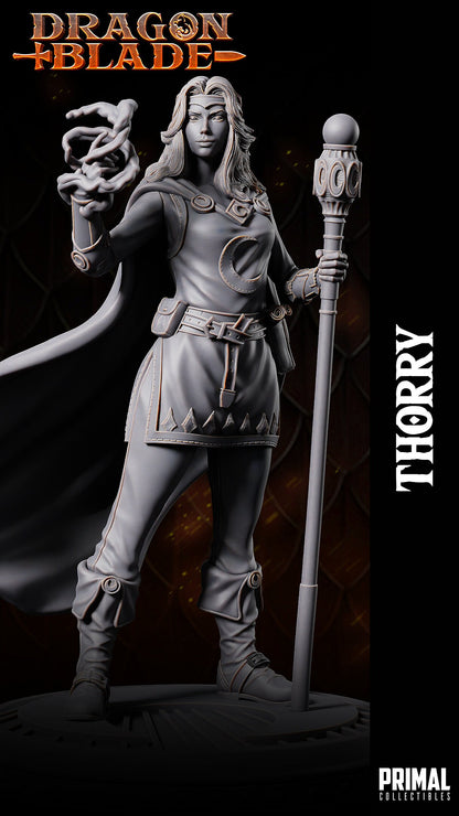 Female Wizard Thorry | Dragonblade | TTRPG D&D Miniature | Primal Collectibles