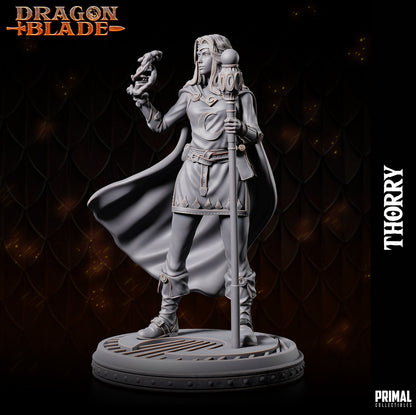 Female Wizard Thorry | Dragonblade | TTRPG D&D Miniature | Primal Collectibles