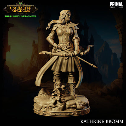 Fighter Katherine Bromm | Uncharted Kingdoms | TTRPG D&D Miniature | Primal Collectibles