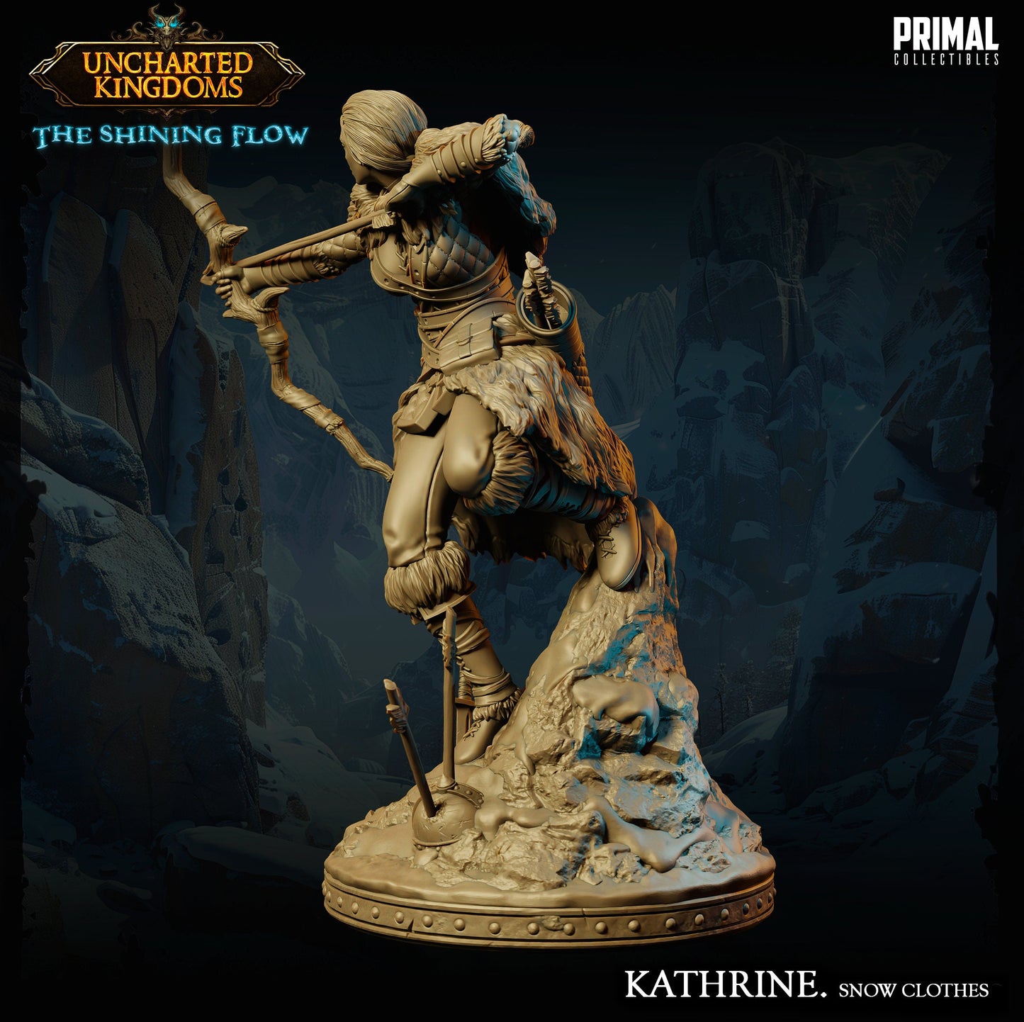 Fighter Katherine Bromm Snow Clothes | Tabletop Scale | TTRPG D&D Miniature | Primal Collectibles