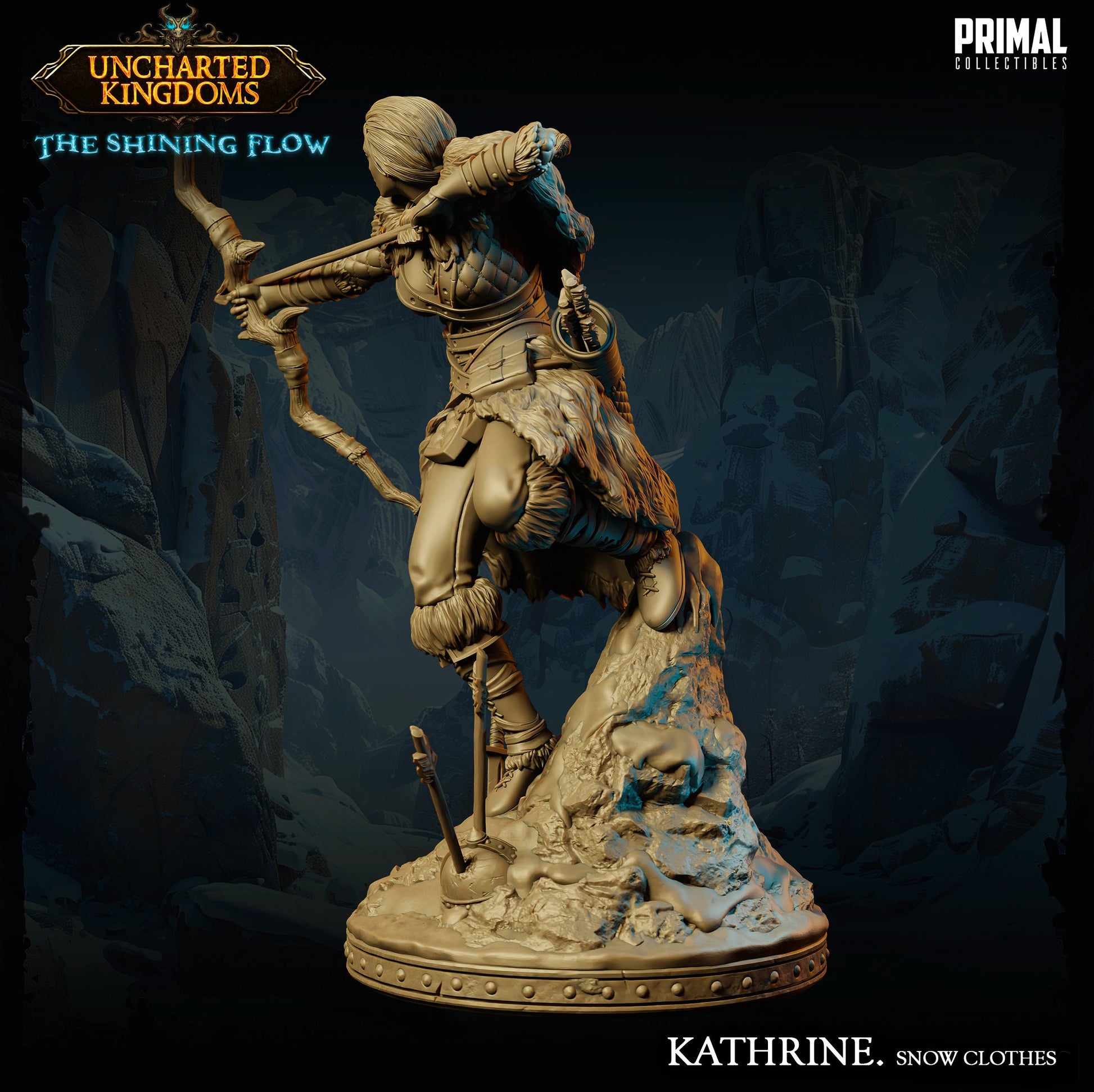 Fighter Katherine Bromm Snow Clothes | Tabletop Scale | TTRPG D&D Miniature | Primal Collectibles