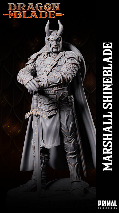 Fighter Knight Marshall Shineblade | Dragonblade | TTRPG D&D Miniature | Primal Collectibles