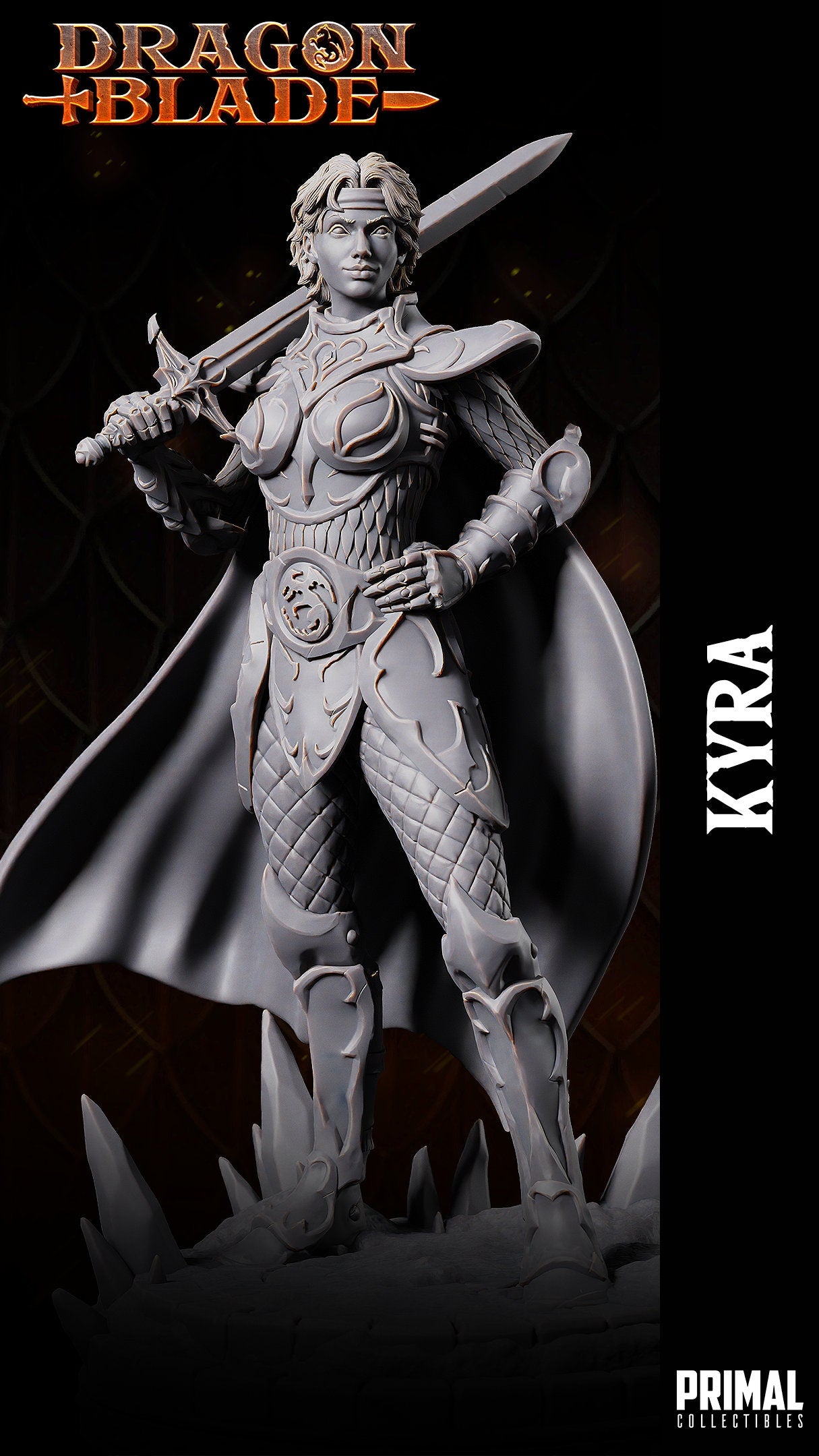 Fighter Kyra | Tabletop Scale | TTRPG D&D Miniature | Primal Collectibles