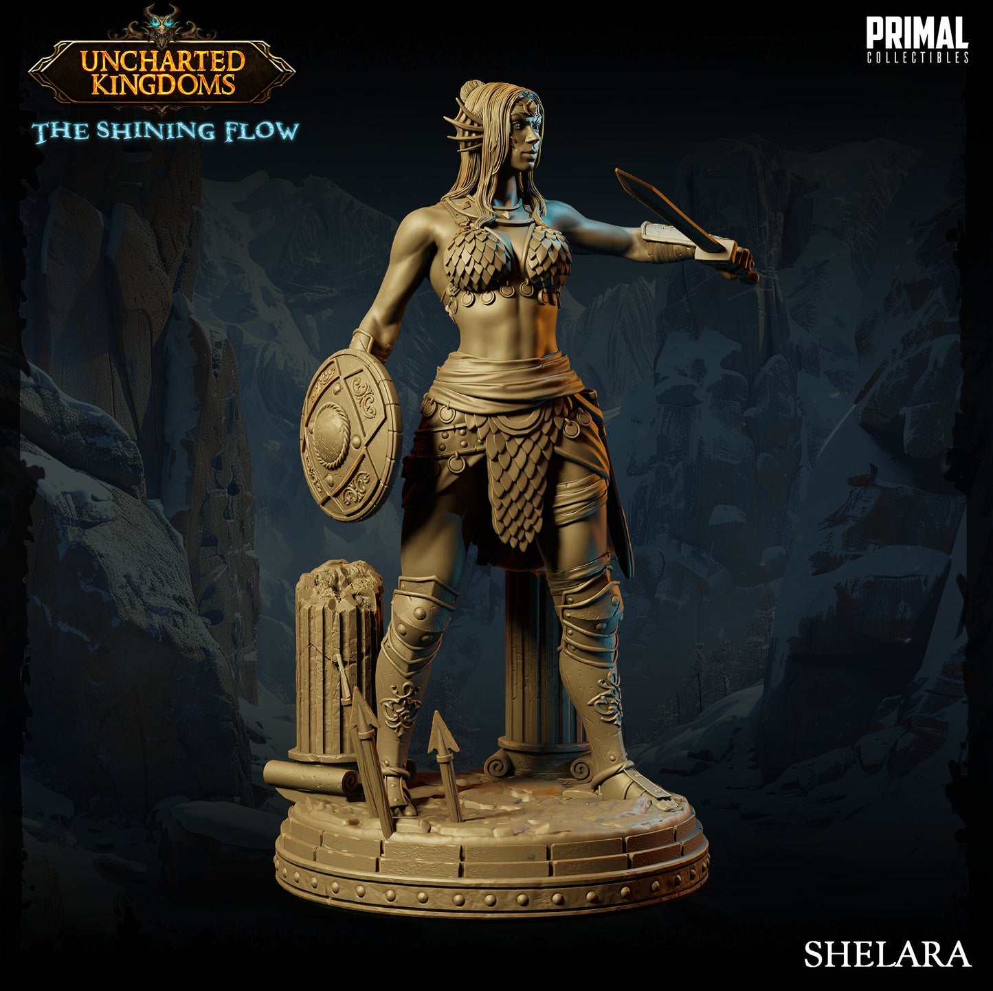 Fighter Shelara | Tabletop Scale | TTRPG D&D Miniature | Primal Collectibles