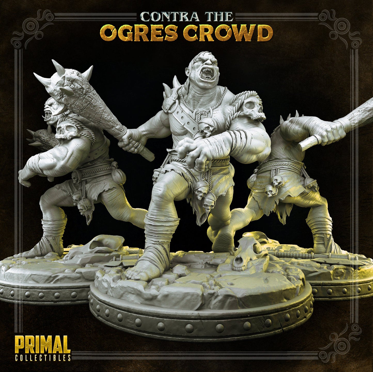 Ogre Warrior Grozrog | Tabletop Scale | TTRPG D&D Miniature | Primal Collectibles