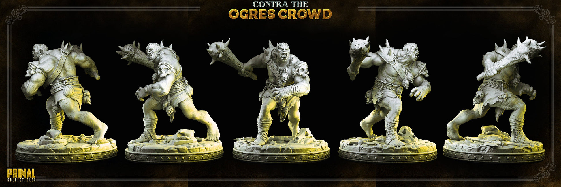 Ogre Warrior Grozrog | Tabletop Scale | TTRPG D&D Miniature | Primal Collectibles