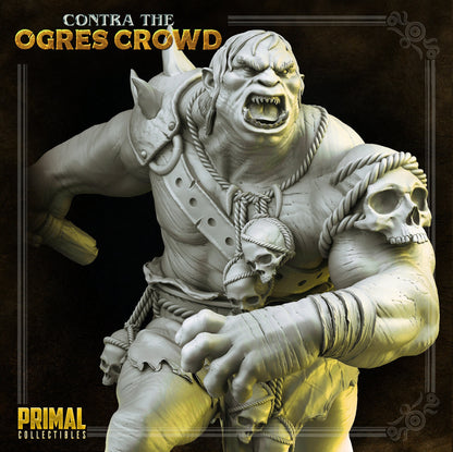 Ogre Warrior Grozrog | Contra the Ogres Crowd | TTRPG D&D Miniature | Primal Collectibles