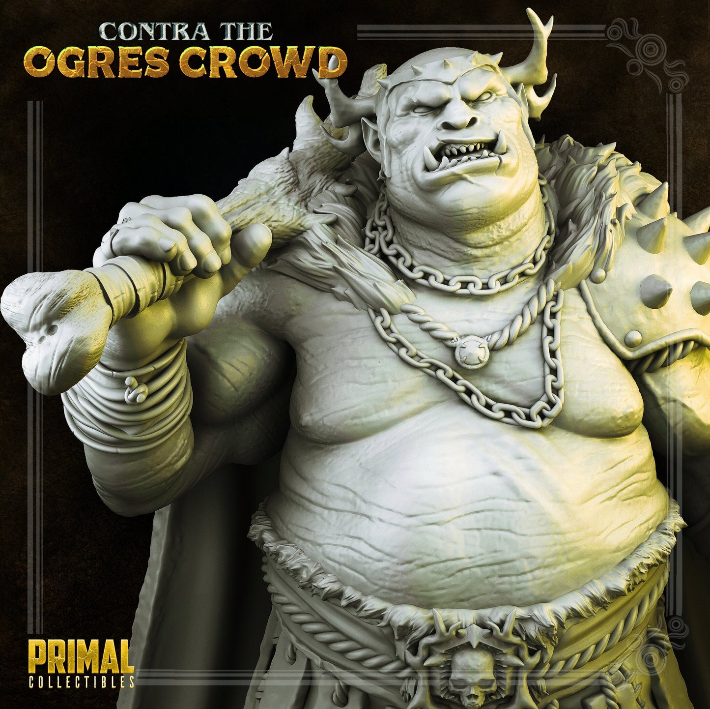 Ogre Lord Gundahar | Tabletop Scale | TTRPG D&D Miniature | Primal Collectibles
