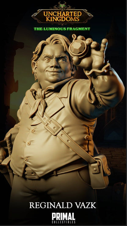 Halfling Rogue Reginald Vazk | Uncharted Kingdoms | TTRPG D&D Miniature | Primal Collectibles