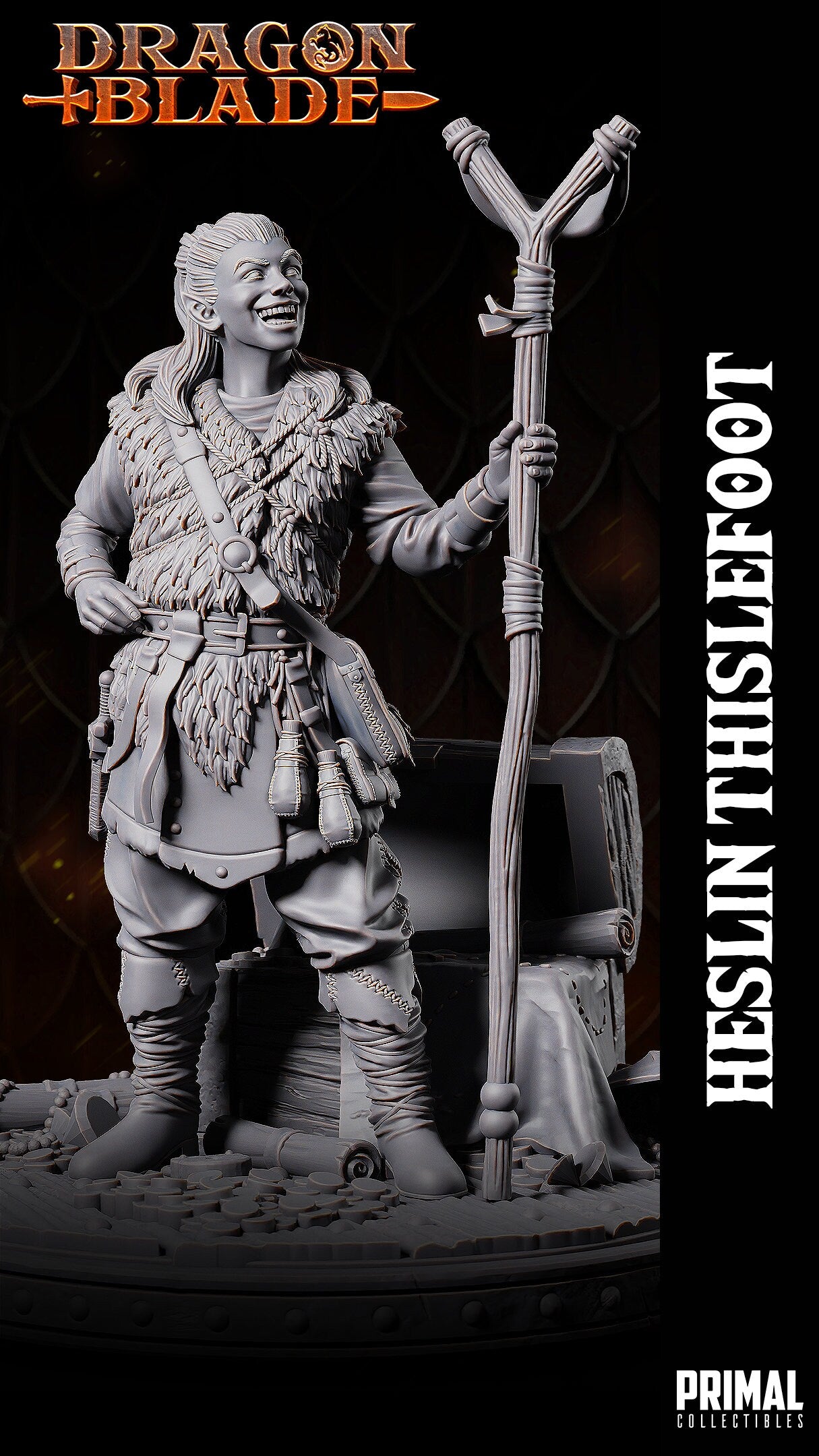 Heslin Thistlefoot | Tabletop Scale | TTRPG D&D Miniature | Primal Collectibles