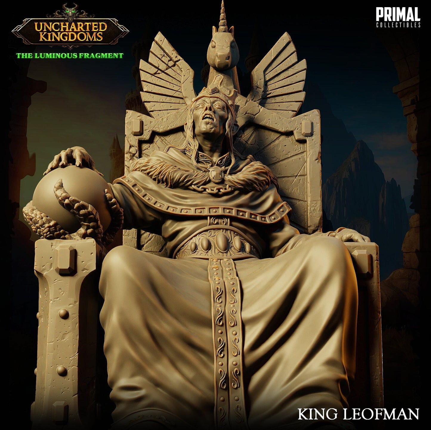 King Noble Wizard Leofman | Tabletop Scale | TTRPG D&D Miniature | Primal Collectibles