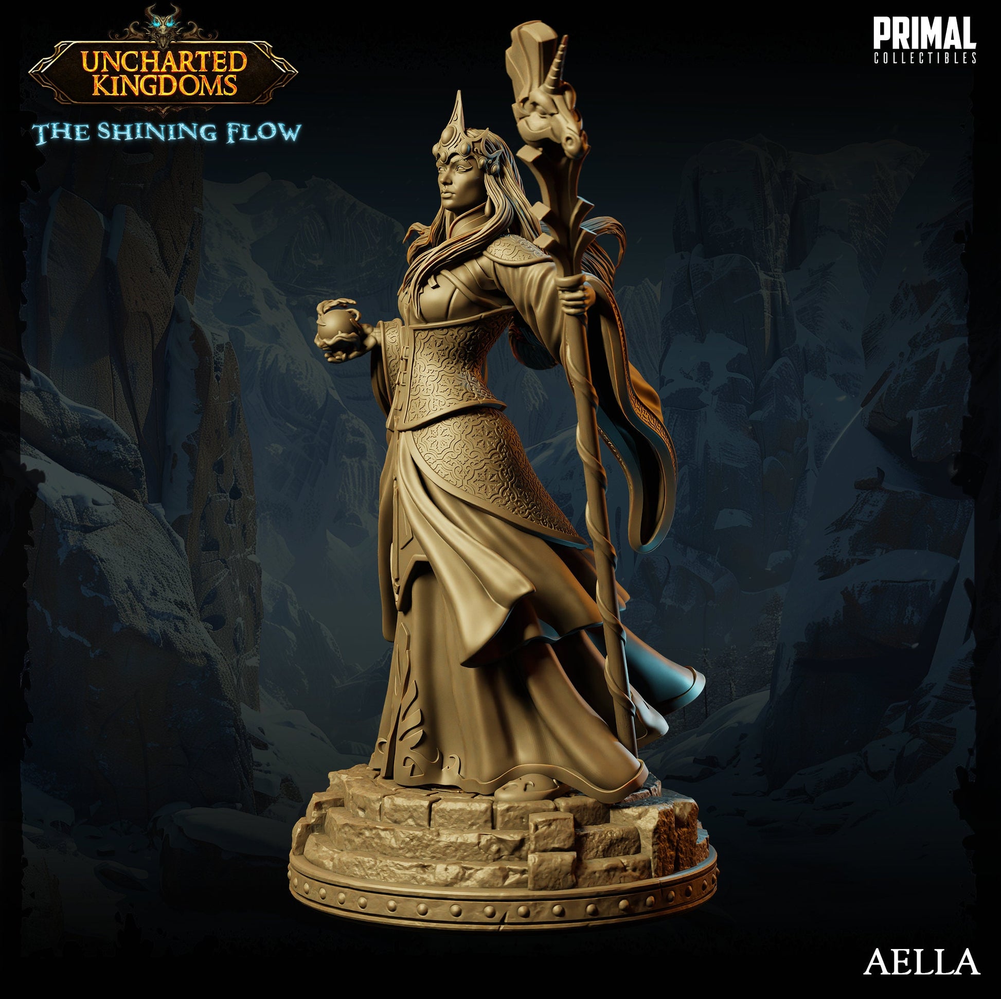 Mage Queen Aella | Tabletop Scale | TTRPG D&D Miniature | Primal Collectibles