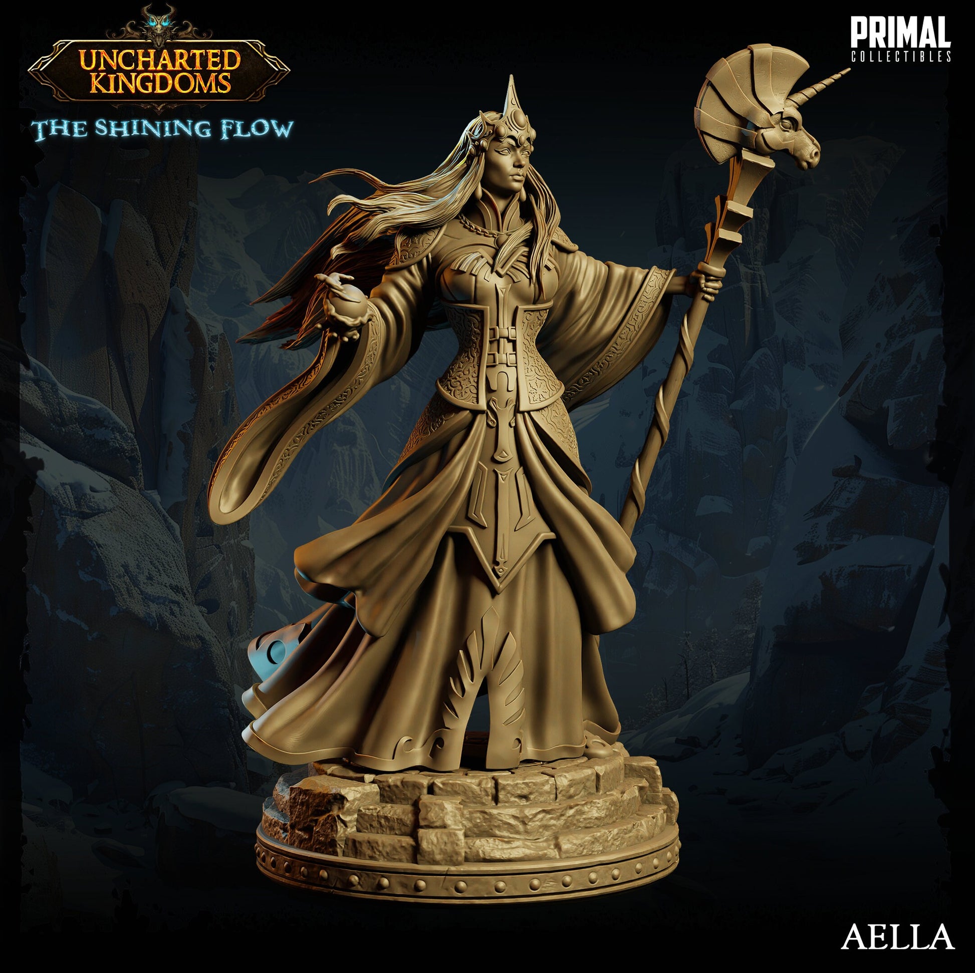 Mage Queen Aella | Tabletop Scale | TTRPG D&D Miniature | Primal Collectibles
