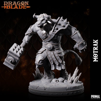 Minotaur Motrak Hammer | Dragonblade | TTRPG D&D Miniature | Primal Collectibles