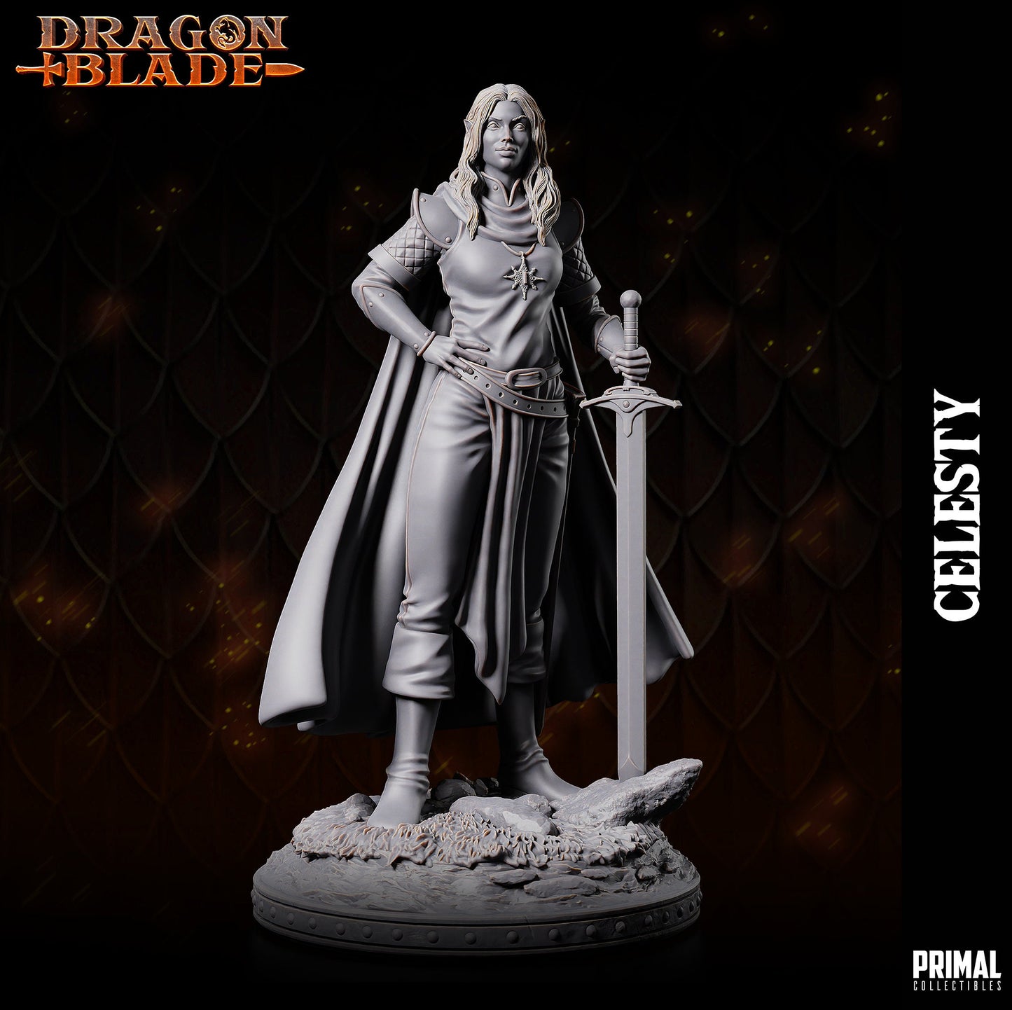 Noble Celesty Sunwindy | Tabletop Scale | TTRPG D&D Miniature | Primal Collectibles