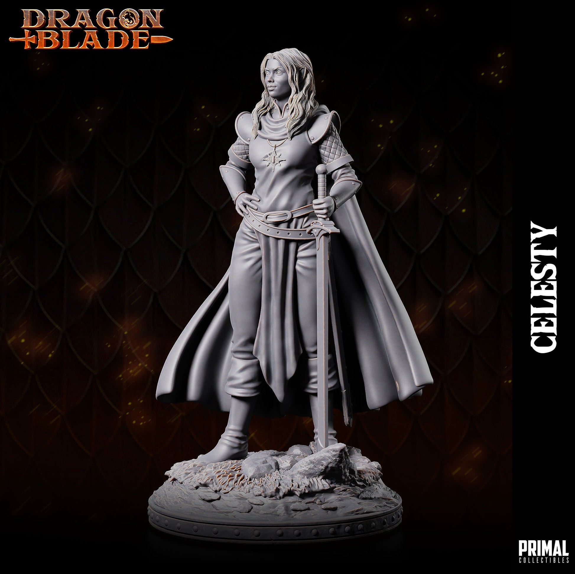 Noble Celesty Sunwindy | Tabletop Scale | TTRPG D&D Miniature | Primal Collectibles