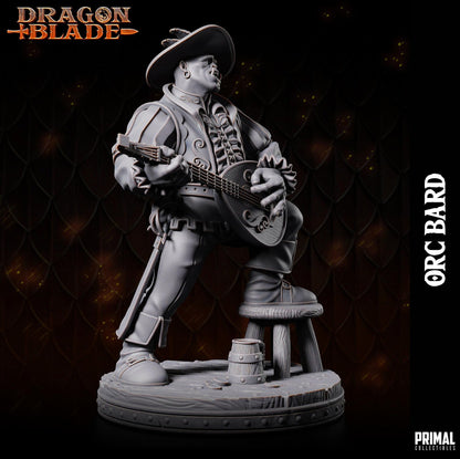 Orc Bard | Dragonblade | TTRPG D&D Miniature | Primal Collectibles