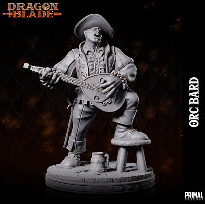 Orc Bard | Dragonblade | TTRPG D&D Miniature | Primal Collectibles