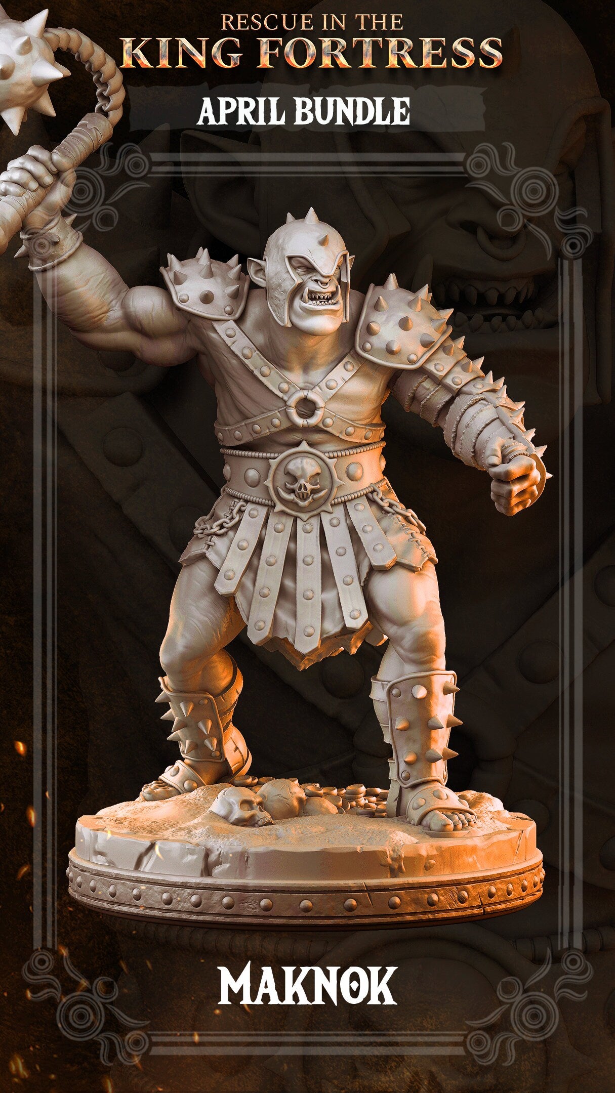 Orc Minion Maknok | Tabletop Scale | TTRPG D&D Miniature | Primal Collectibles