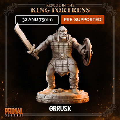 Orc Minion Orrusk | Rescue in the Kings Fortress | TTRPG D&D Miniature | Primal Collectibles