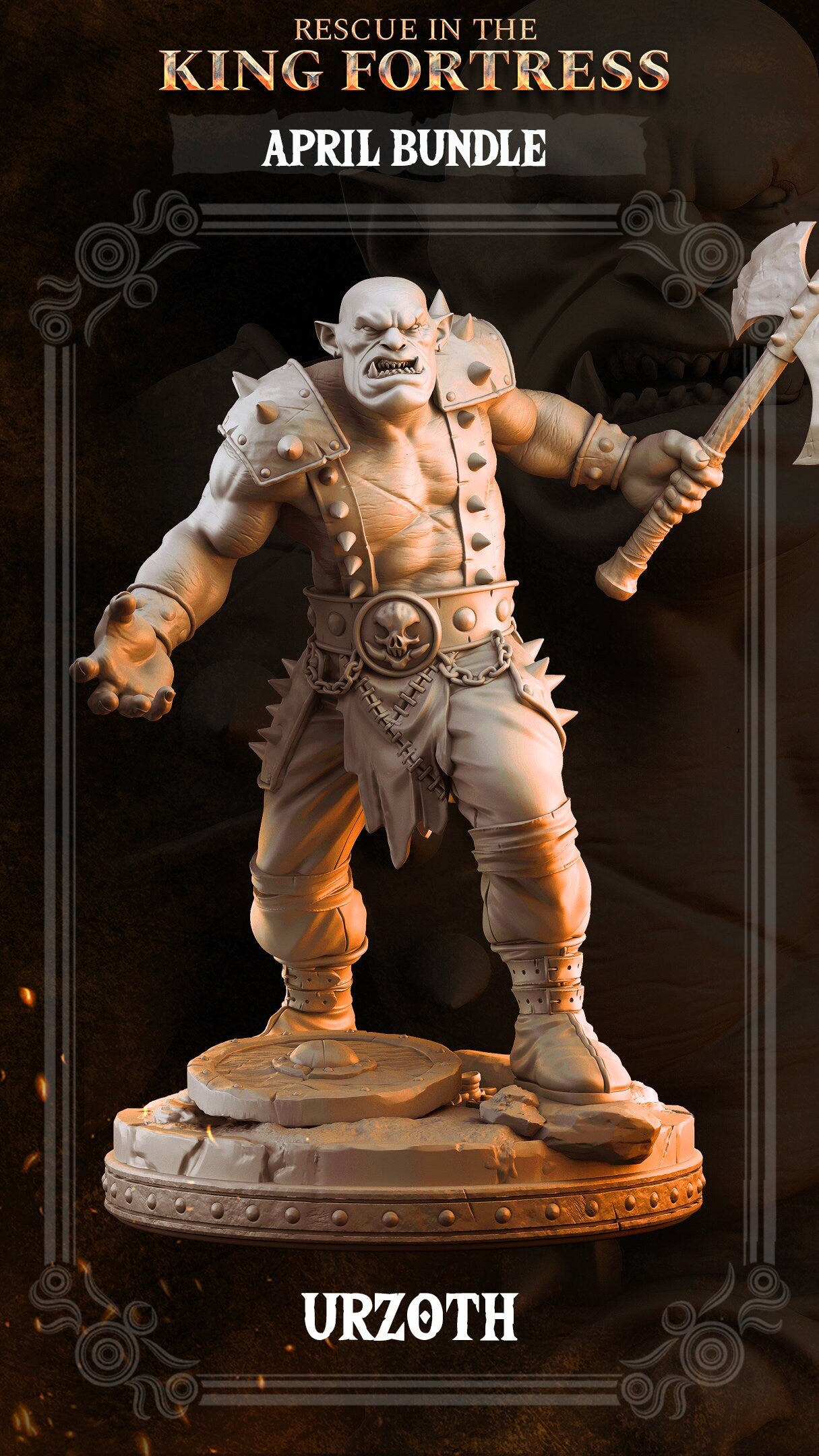 Orc Minion Urzoth | Tabletop Scale | TTRPG D&D Miniature | Primal Collectibles