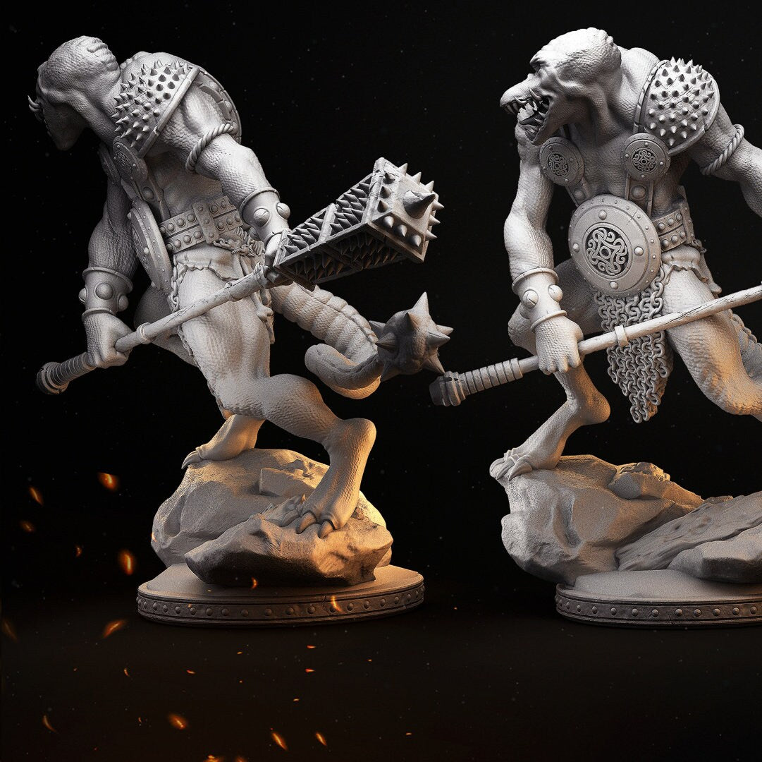 Reptile Skeghh Fimir | Tabletop Scale | TTRPG D&D Miniature | Primal Collectibles