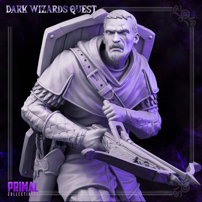 Russel Crossbowman Mercenary | Dark Wizards Quest | TTRPG D&D Miniature | Primal Collectibles