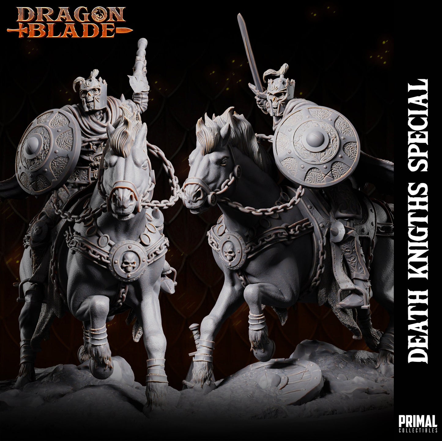 Skeleton on Horse | Tabletop Scale | TTRPG D&D Miniature | Primal Collectibles