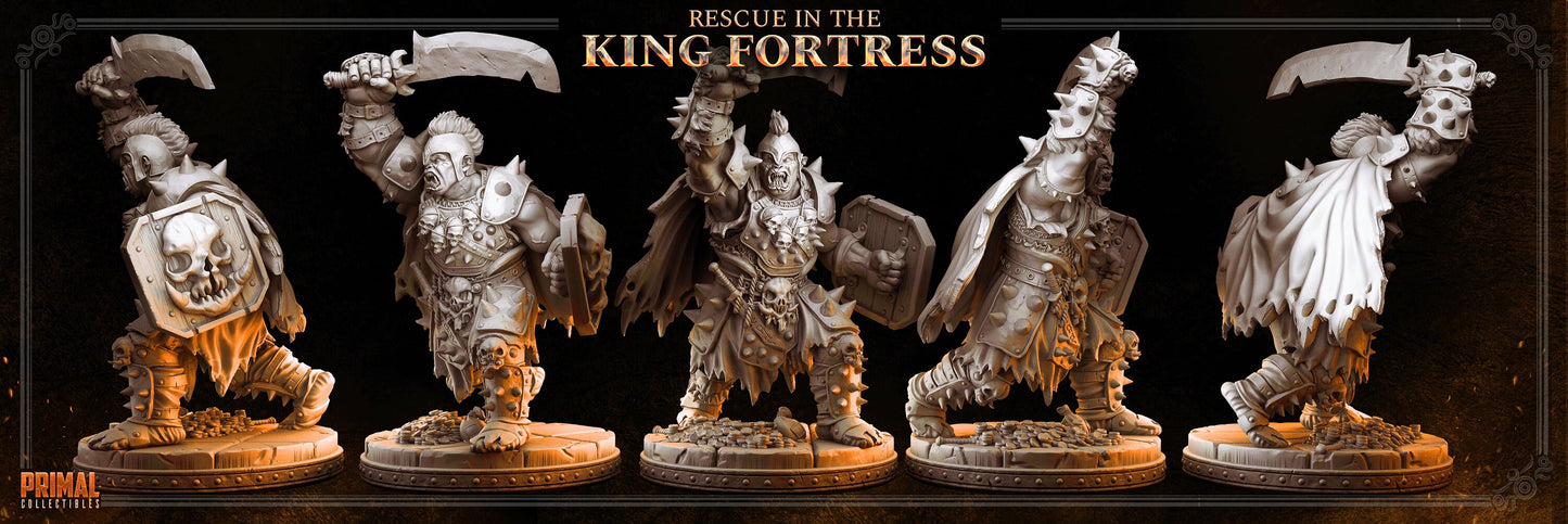 Orc Warlord Throg | Tabletop Scale | TTRPG D&D Miniature | Primal Collectibles