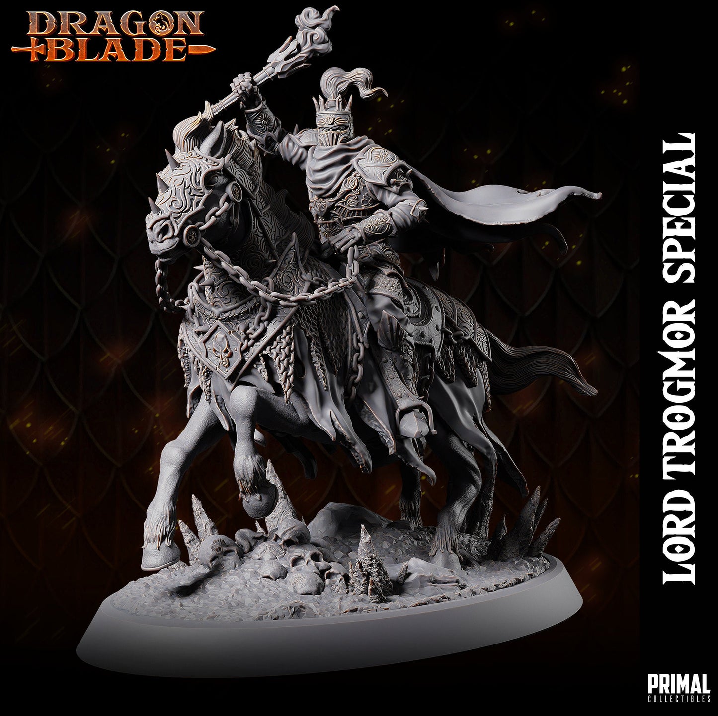 Trogmor on Horse | Tabletop Scale | TTRPG D&D Miniature | Primal Collectibles