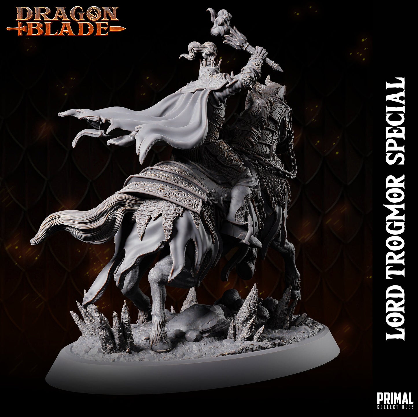 Trogmor on Horse | Tabletop Scale | TTRPG D&D Miniature | Primal Collectibles