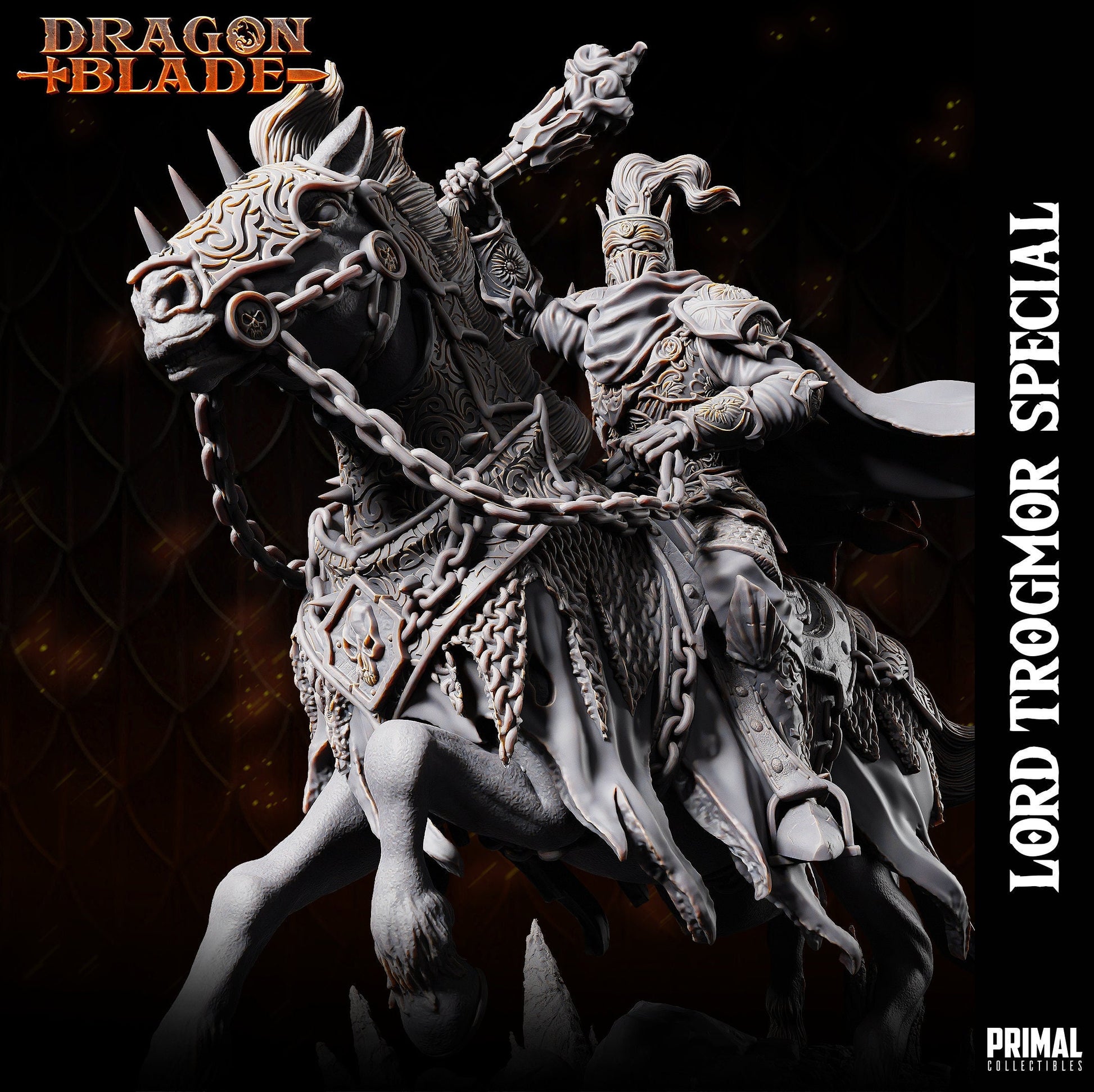 Trogmor on Horse | Tabletop Scale | TTRPG D&D Miniature | Primal Collectibles
