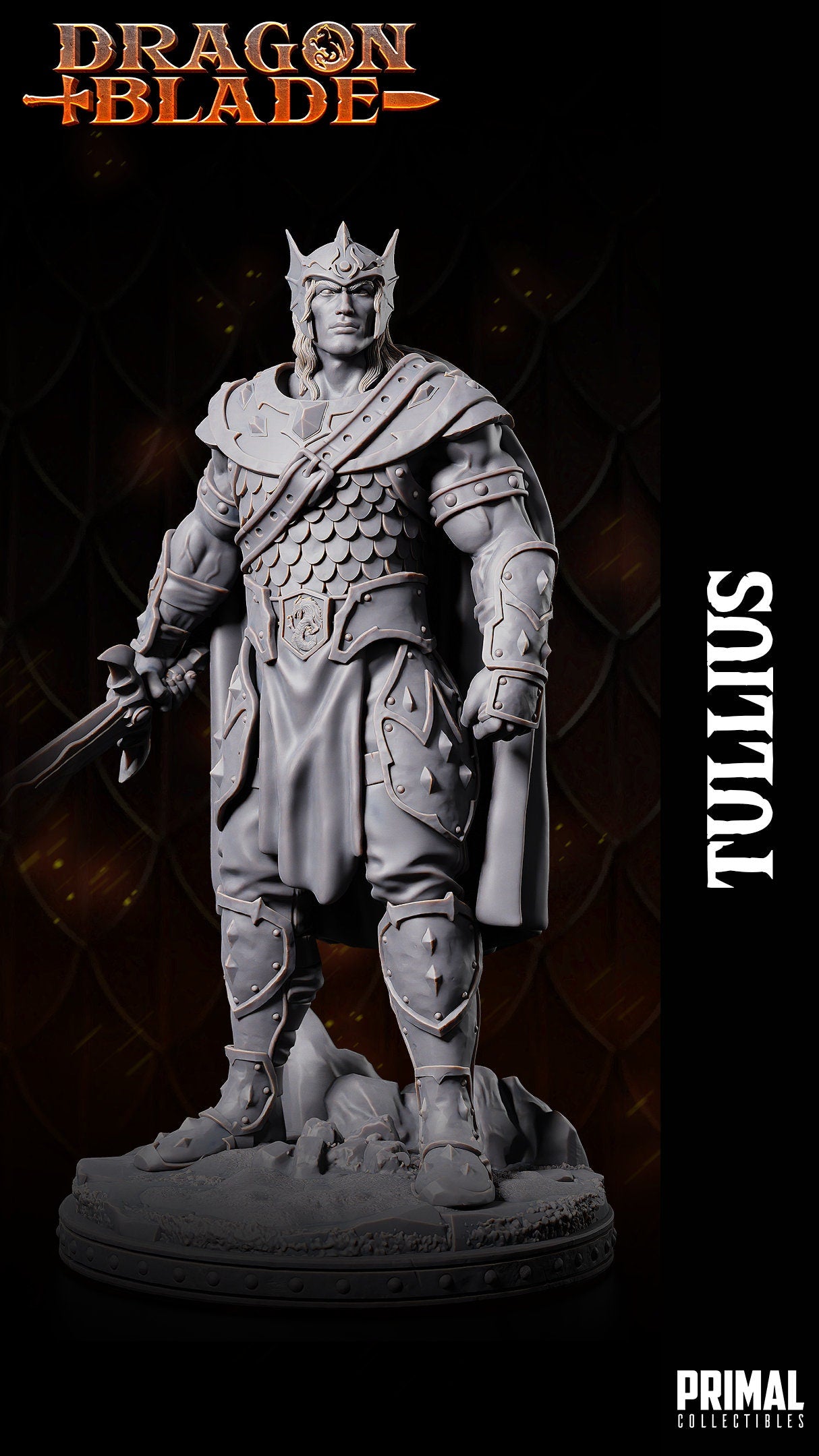 Tullius Warrior | Tabletop Scale | TTRPG D&D Miniature | Primal Collectibles