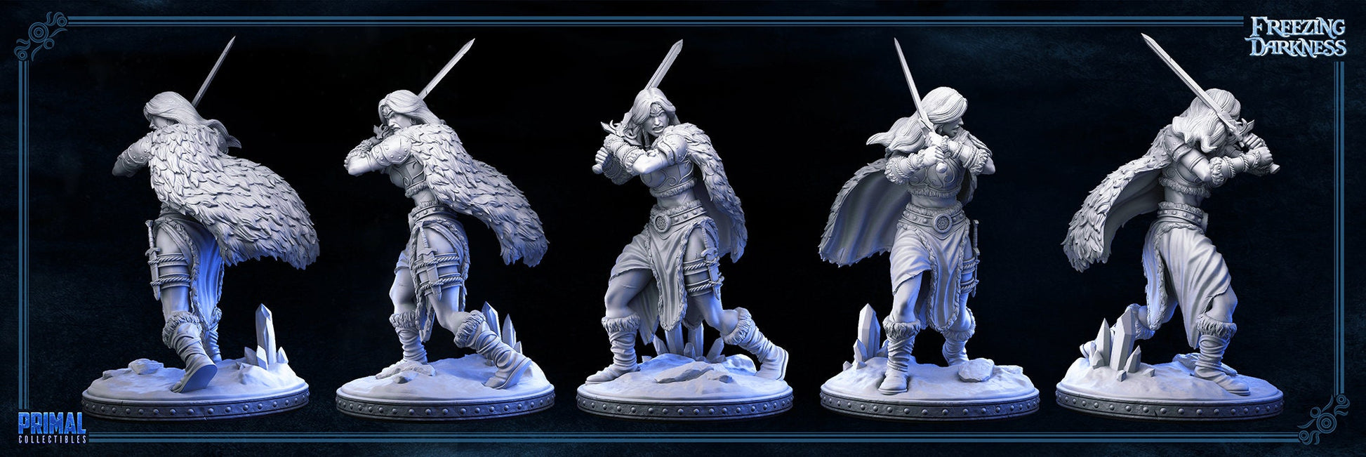 Valkyrie Barbarian | Tabletop Scale | TTRPG D&D Miniature | Primal Collectibles