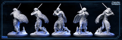 Valkyrie Barbarian | Freezing Darkness | TTRPG D&D Miniature | Primal Collectibles