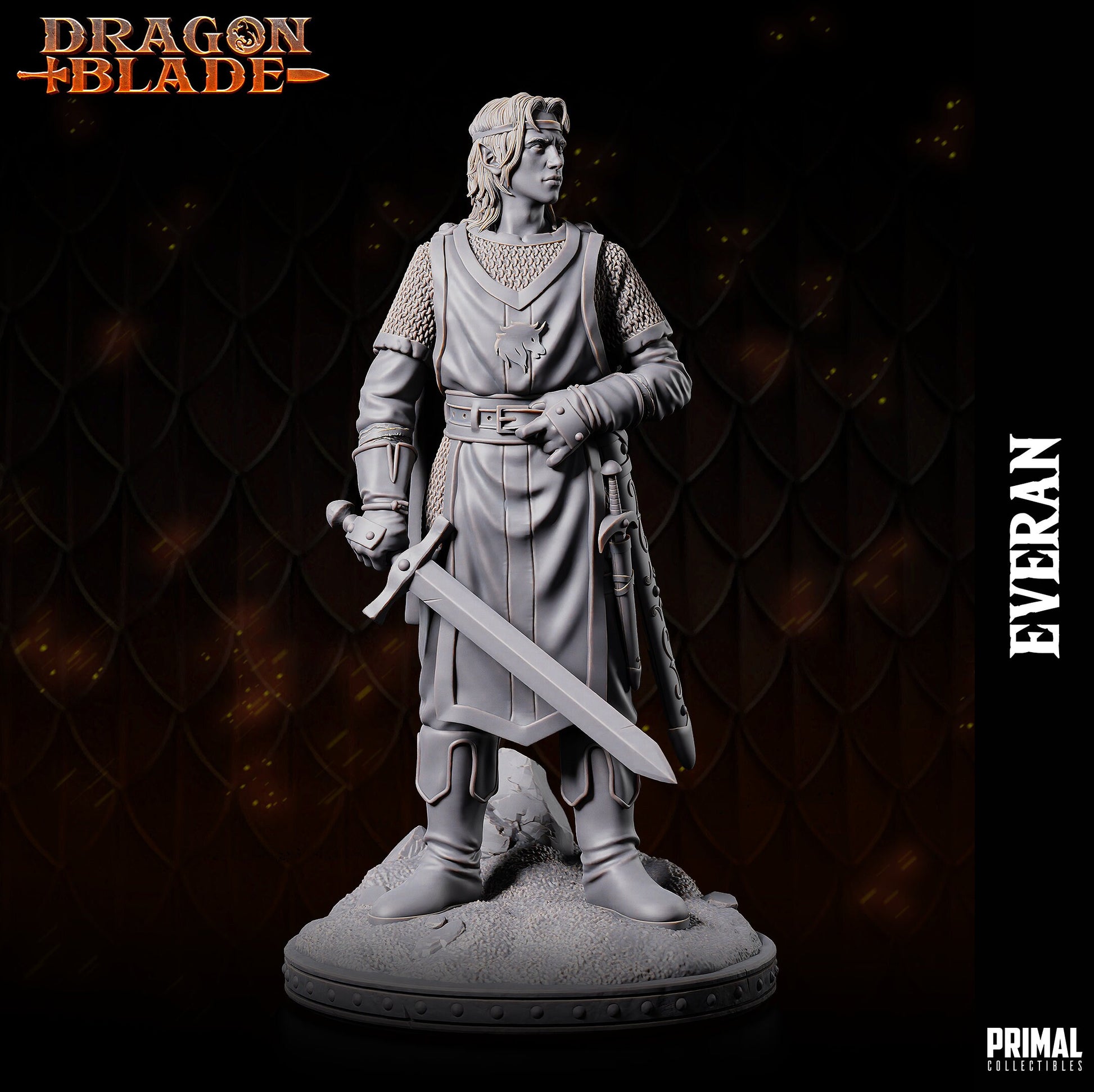 Warrior Wizard Elf Everan | Tabletop Scale | TTRPG D&D Miniature | Primal Collectibles