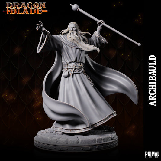 Wizard Archbauld | Tabletop Scale | TTRPG D&D Miniature | Primal Collectibles