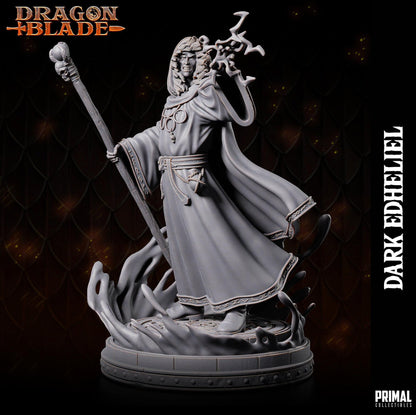Wizard Dark Edheliel | Dragonblade | TTRPG D&D Miniature | Primal Collectibles