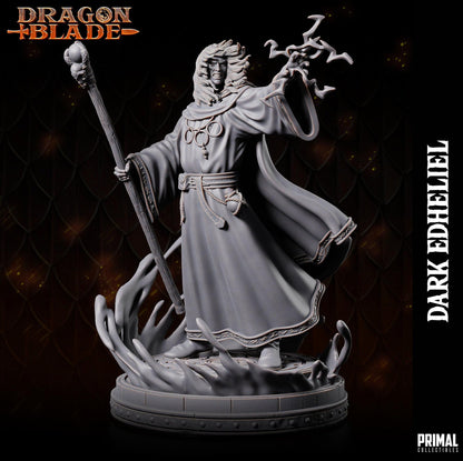 Wizard Dark Edheliel | Dragonblade | TTRPG D&D Miniature | Primal Collectibles