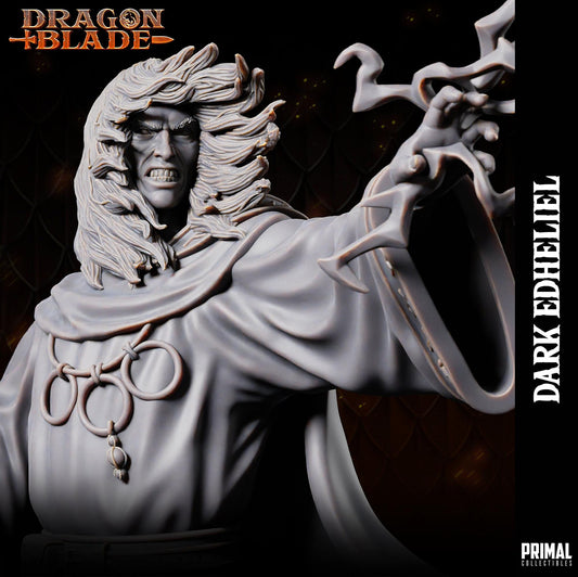 Wizard Dark Edheliel | Tabletop Scale | TTRPG D&D Miniature | Primal Collectibles