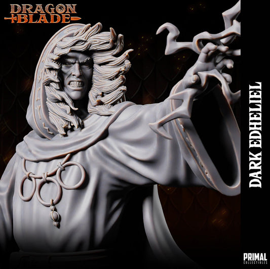 Wizard Dark Edheliel | Tabletop Scale | TTRPG D&D Miniature | Primal Collectibles