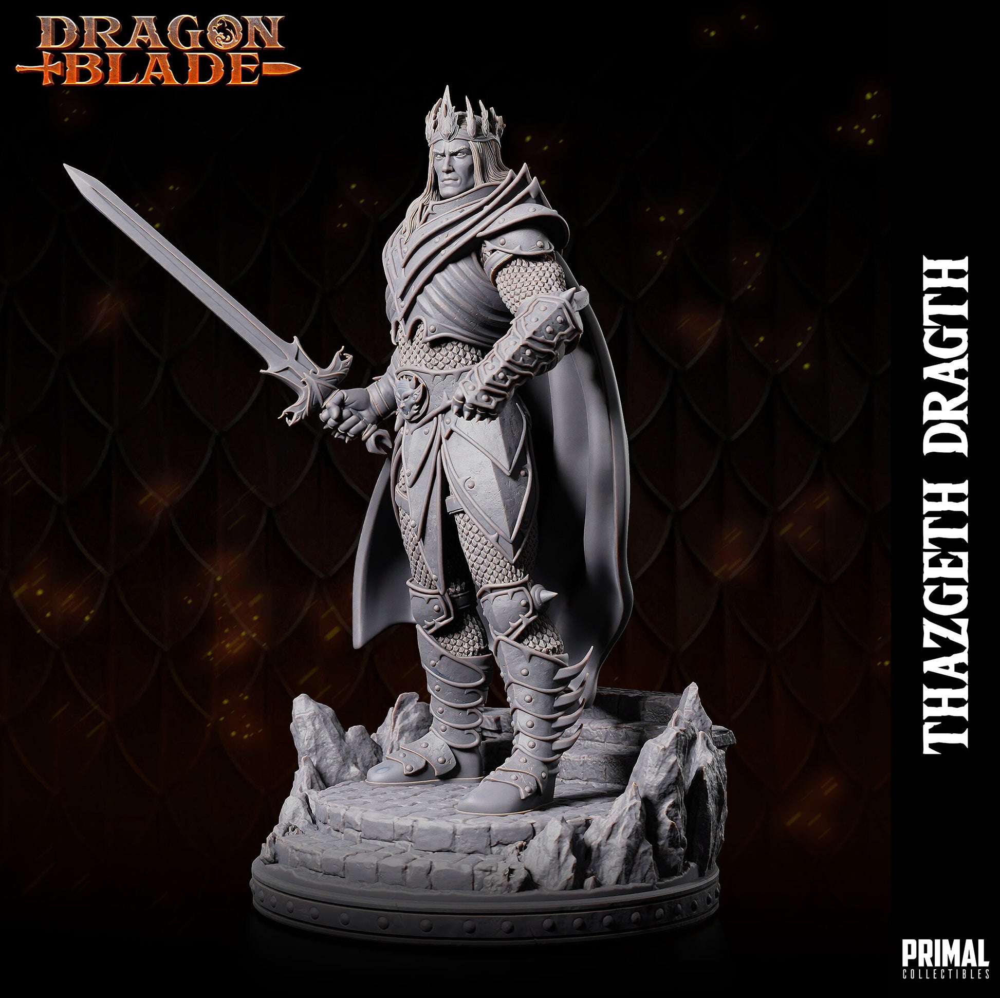 Wizard Fighter Thazgeth Dragth | Tabletop Scale | TTRPG D&D Miniature | Primal Collectibles
