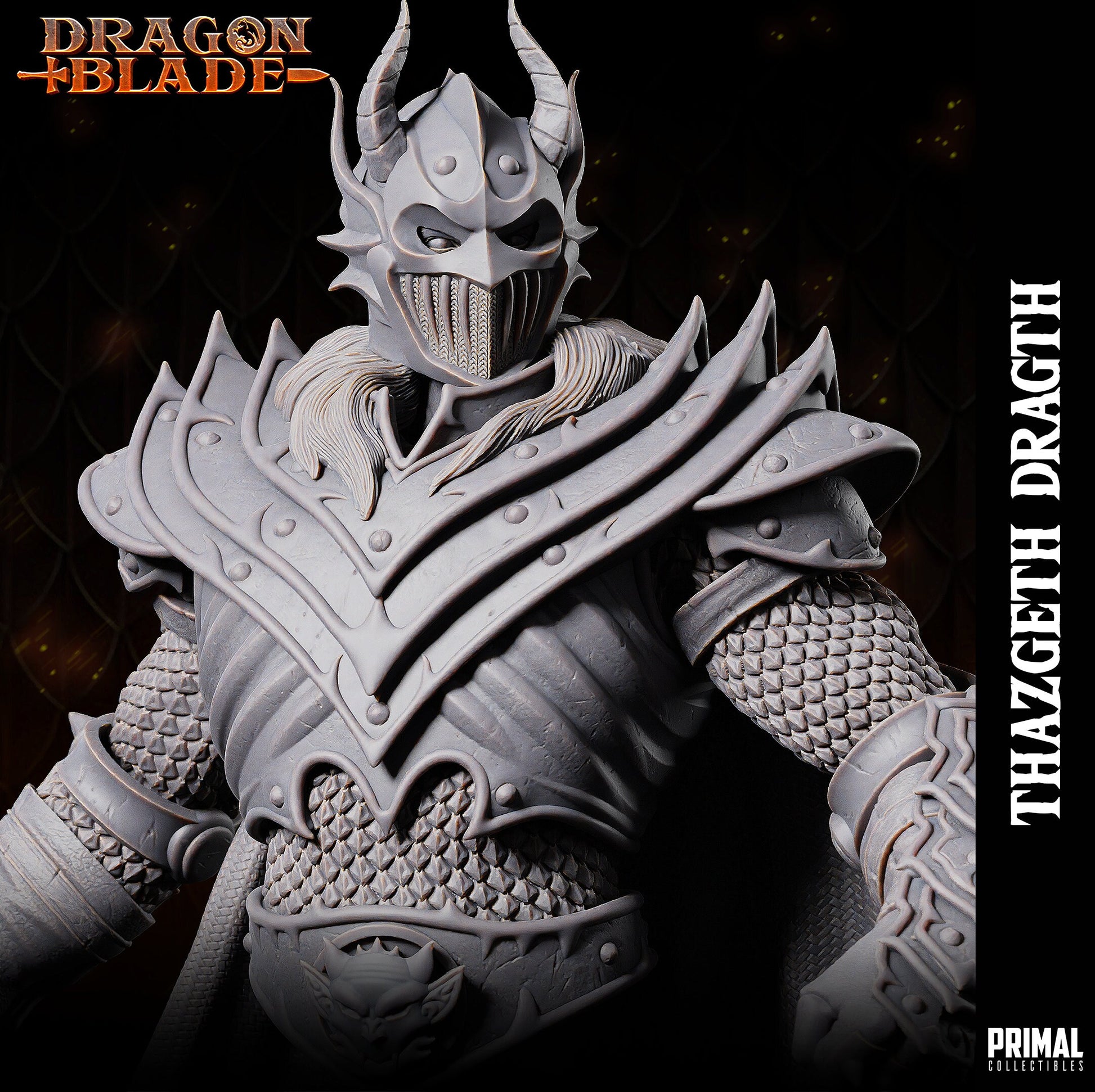Wizard Fighter Thazgeth Dragth | Dragonblade | TTRPG D&D Miniature | Primal Collectibles