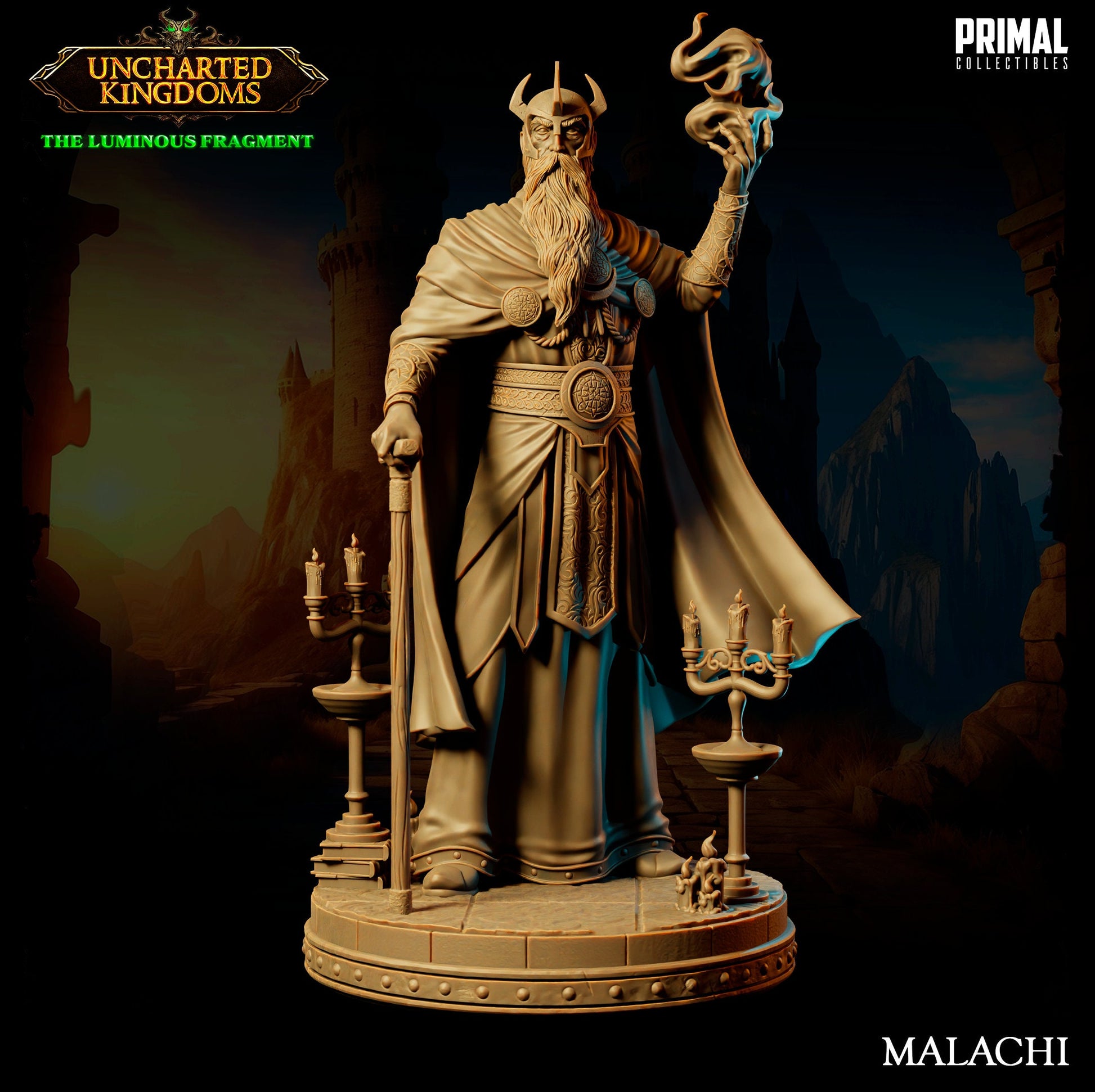 Wizard Malachi | Tabletop Scale | TTRPG D&D Miniature | Primal Collectibles