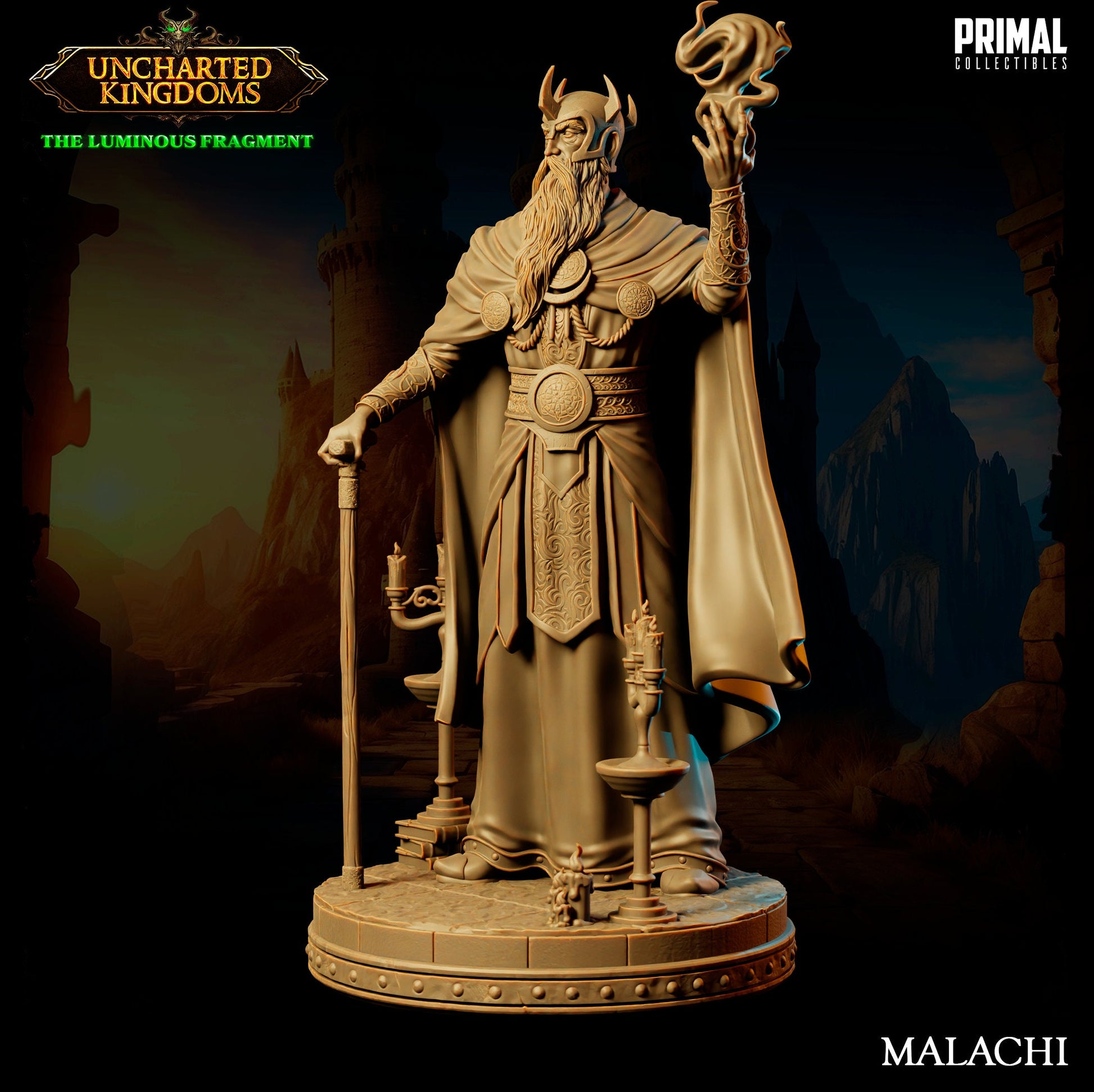 Wizard Malachi | Tabletop Scale | TTRPG D&D Miniature | Primal Collectibles