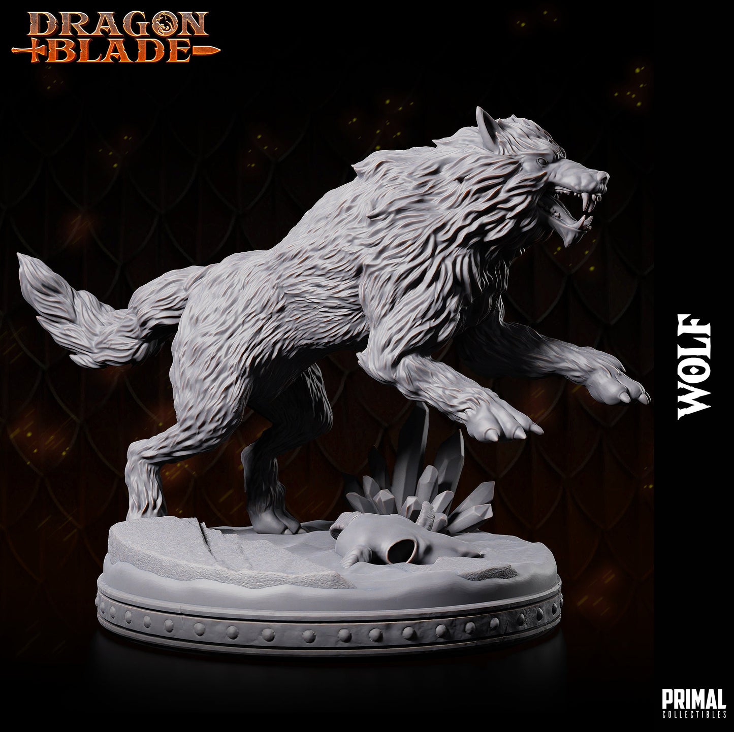 Wolf Snowdasher | Tabletop Scale | TTRPG D&D Miniature | Primal Collectibles