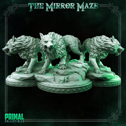 Giant Wolf | The Mirror Maze | TTRPG D&D Miniature | Primal Collectibles