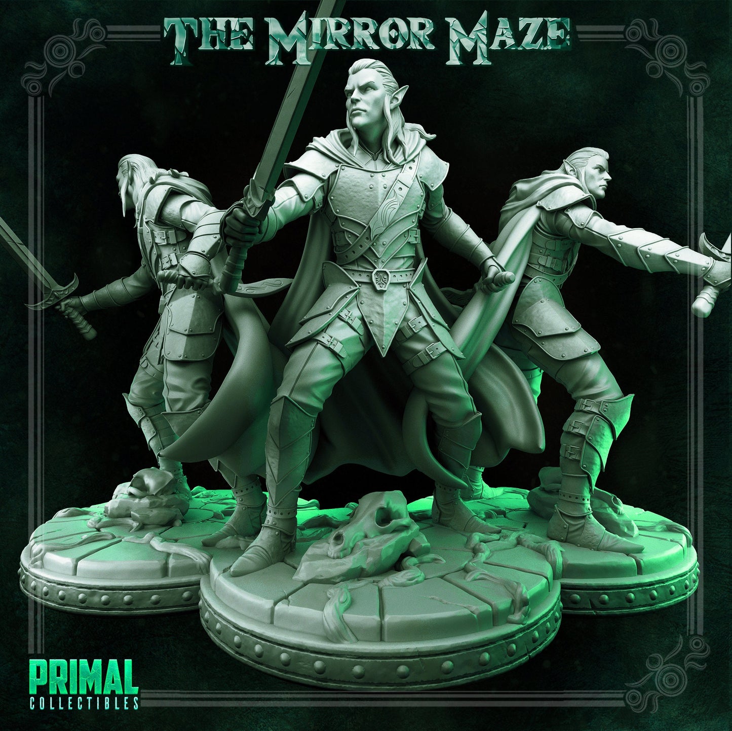 Augur Elf Warrior | Tabletop Scale | TTRPG D&D Miniature | Primal Collectibles